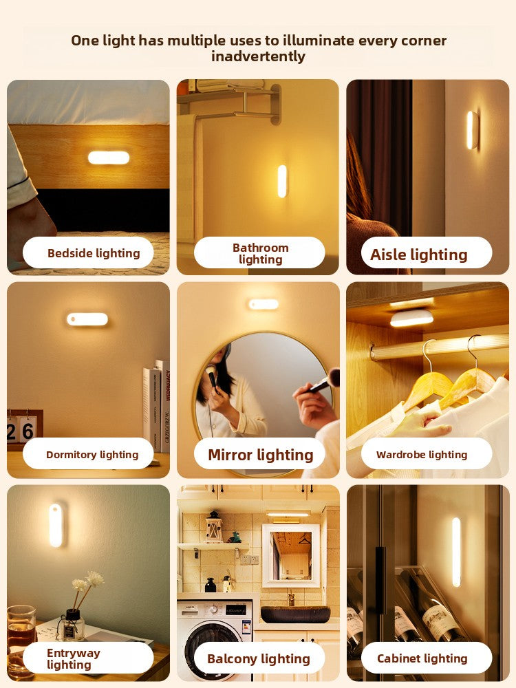 LED MOTION SENSOR LIGHT WIRELESS CLOSET LIGHT RECHARGEBLE NIGHT LIGHT