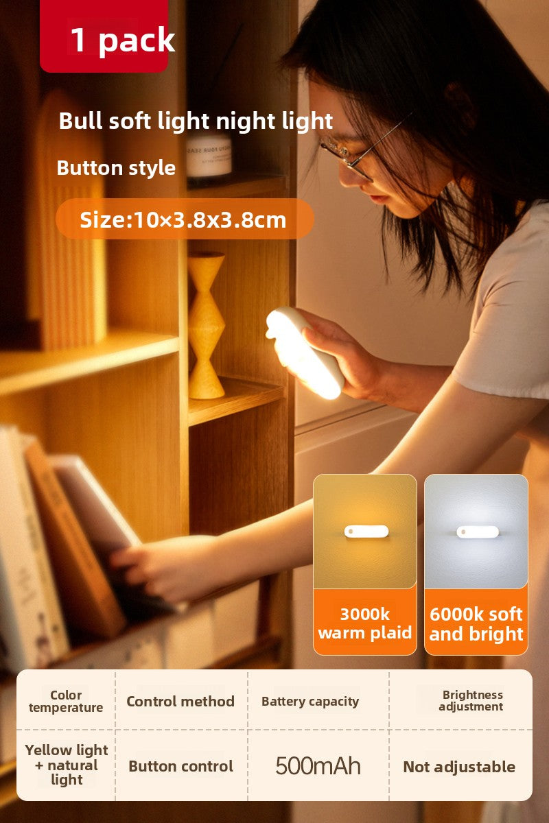 LED MOTION SENSOR LIGHT WIRELESS CLOSET LIGHT RECHARGEBLE NIGHT LIGHT