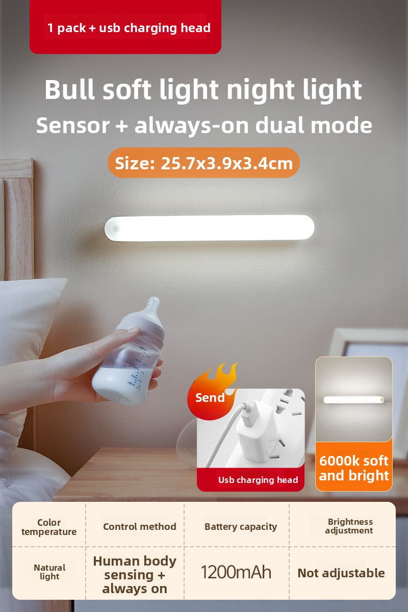 LED MOTION SENSOR LIGHT WIRELESS CLOSET LIGHT RECHARGEBLE NIGHT LIGHT