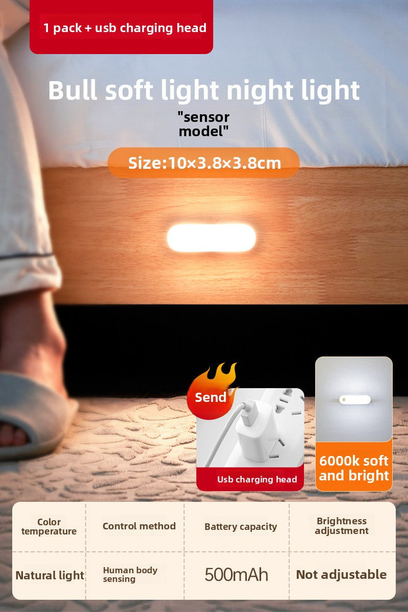 LED MOTION SENSOR LIGHT WIRELESS CLOSET LIGHT RECHARGEBLE NIGHT LIGHT