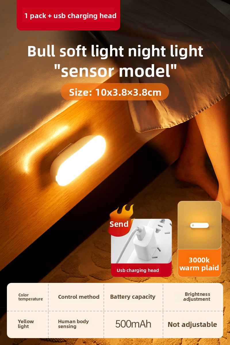 LED MOTION SENSOR LIGHT WIRELESS CLOSET LIGHT RECHARGEBLE NIGHT LIGHT